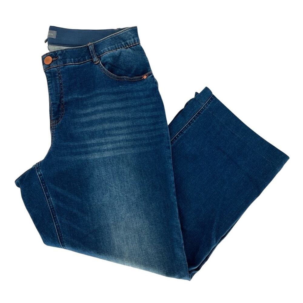 Wit & Wisdom Women Straight Leg Jeans Blue Stretch Denim - Size 20W